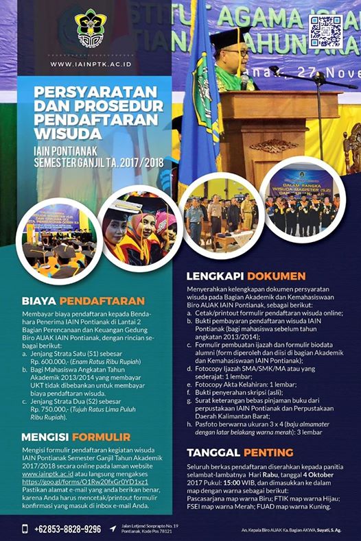 Informasi Pelaksanaan Kegiatan Wisuda Semester Ganjil Tahun Akademik 2017/2018