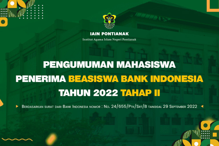 Pengumuman Mahasiswa Penerima Beasiswa Bank Indonesia Tahun 2022 Tahap II